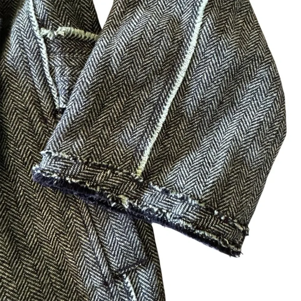 Z Brand Kids’ Tweed Double-Breasted Distressed Green Lightweight Jacket Size 10